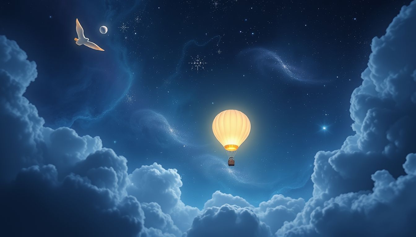 Im Heißluftballon symbolisiert der Traum Freiheit und neue Perspektiven.