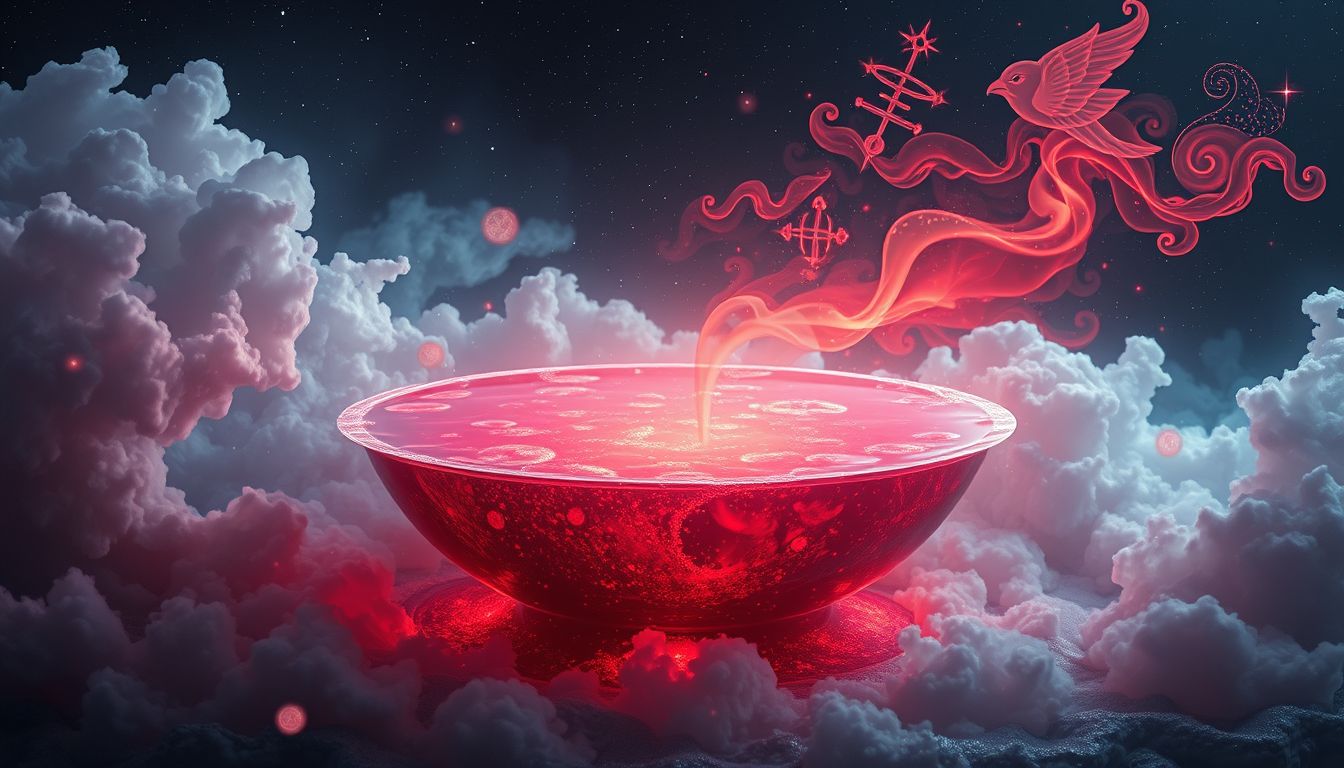 Blut im Weihwasserbecken symbolisiert oft innere Konflikte und Schuld.