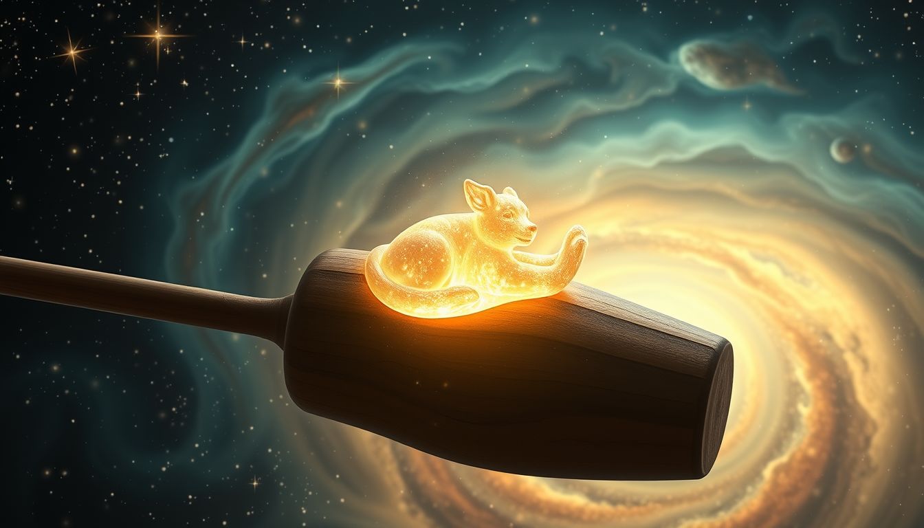 Eine Klapper mit Tier symbolisiert unerwartete Verantwortung im Traum.