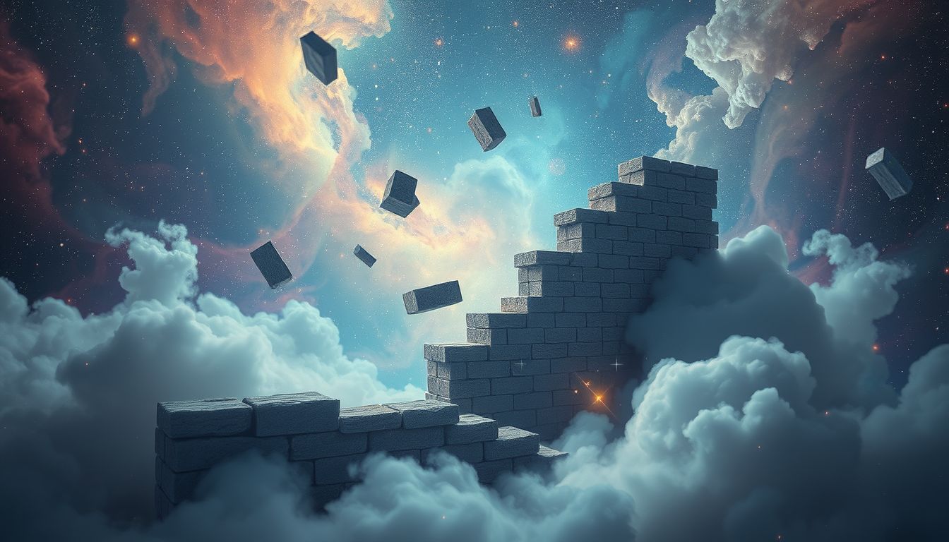 Eine unvollständige Mauer symbolisiert innere Unsicherheit und Schutzbedürfnis.