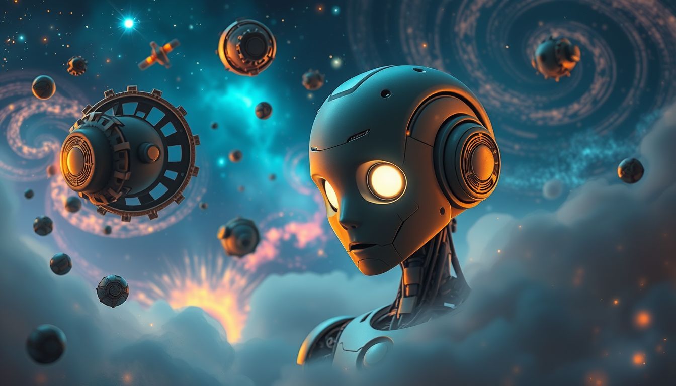 Ein beobachtender Roboter symbolisiert Überwachung und Kontrollverlust im Traum.