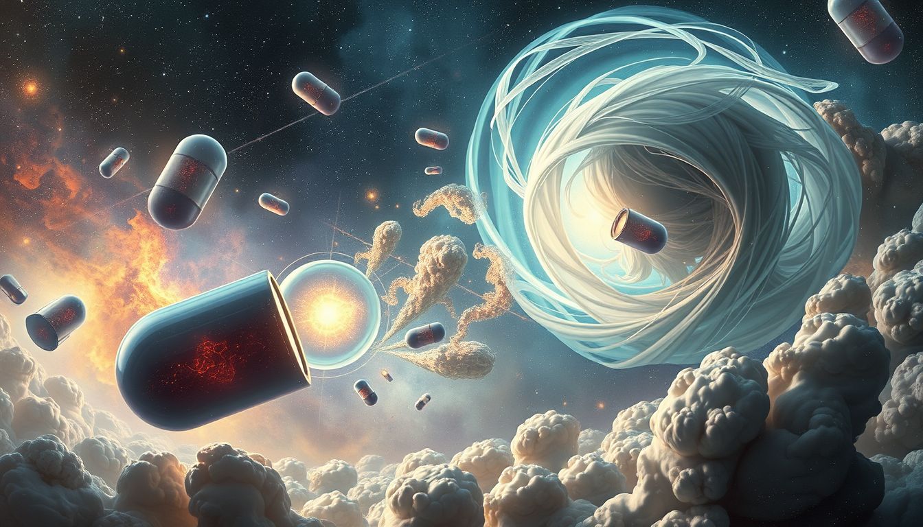 Im Kriegstraum symbolisiert die Drogerie Heilung und innere Stärke.