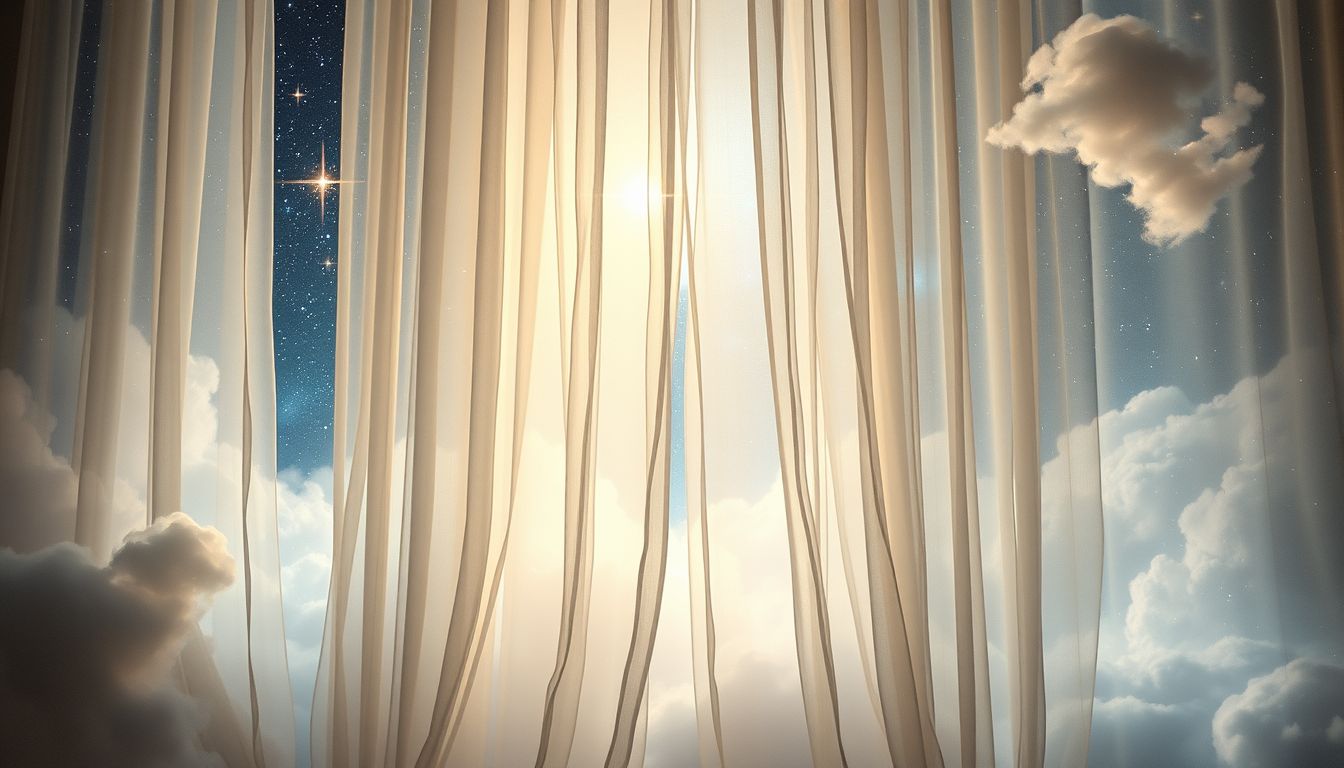 Traum von Linnenvorhängen symbolisiert oft verborgene Gefühle und Schutz.