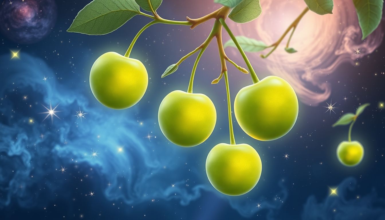 Unreife grüne Kirschen symbolisieren ungelebte Chancen und Wachstumspotenzial.