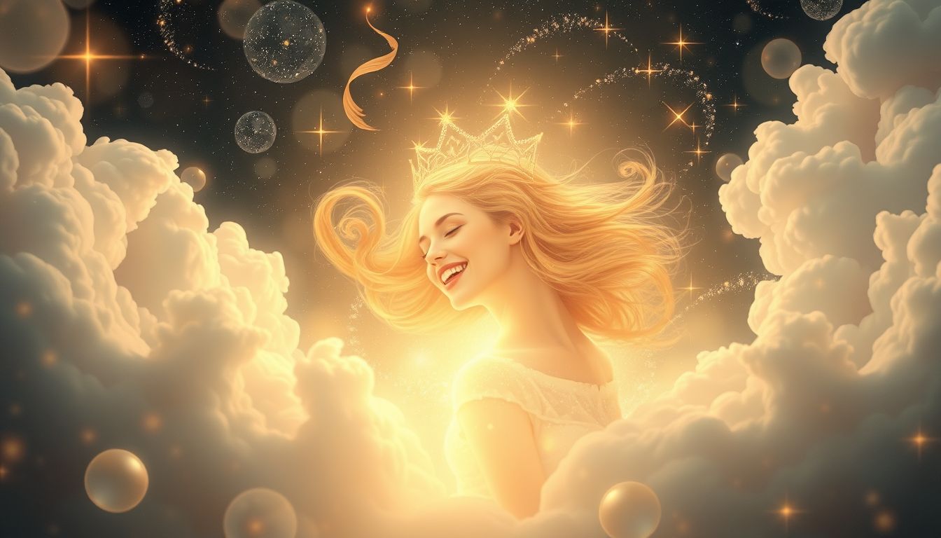 Eine lachende Fürstin symbolisiert Freude und innere Zufriedenheit im Traum.