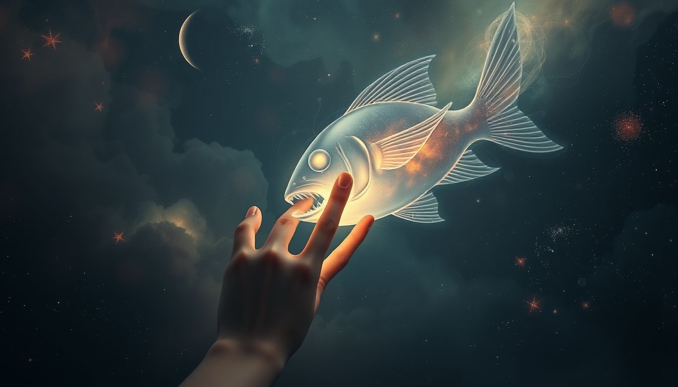 Vom Fisch gebissen werden signalisiert versteckte Gefahr oder Verrat.