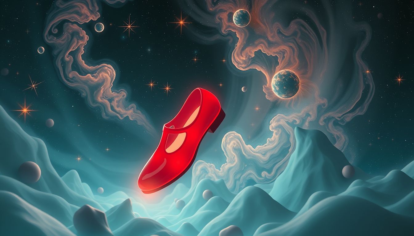 Zu große rote Schuhe symbolisieren verpasste Chancen im Traum.