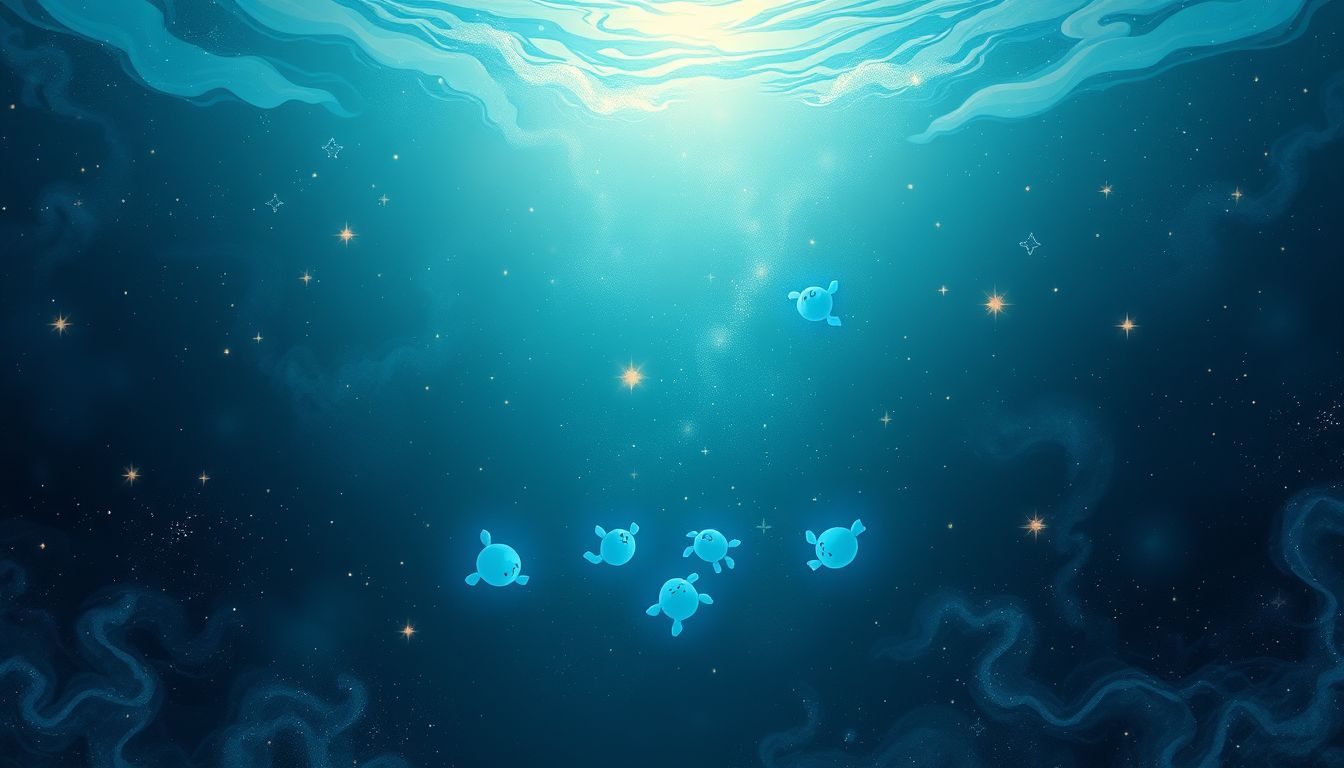 Schlümpfe unter Wasser symbolisieren verborgene Gefühle und tiefes Unterbewusstsein.