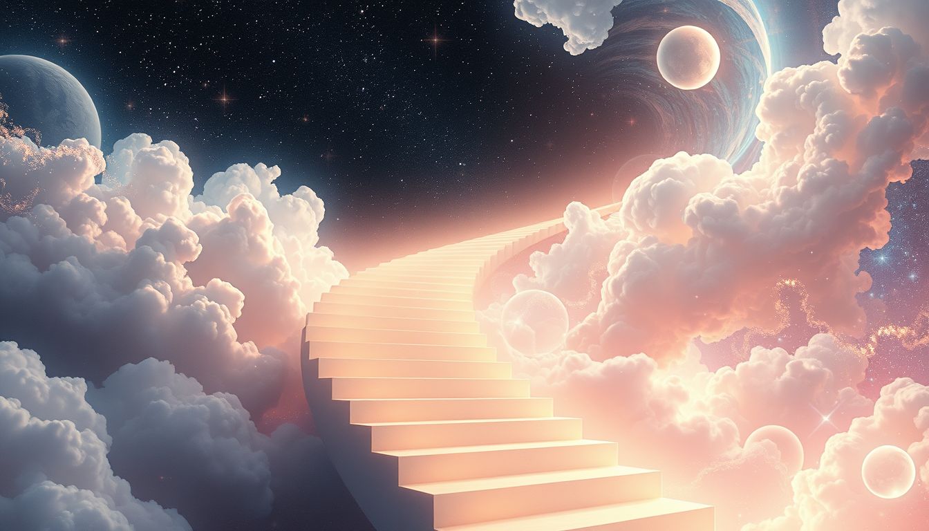 Der Treppenaufstieg symbolisiert im Traum persönliche Entwicklung und Erfolg.