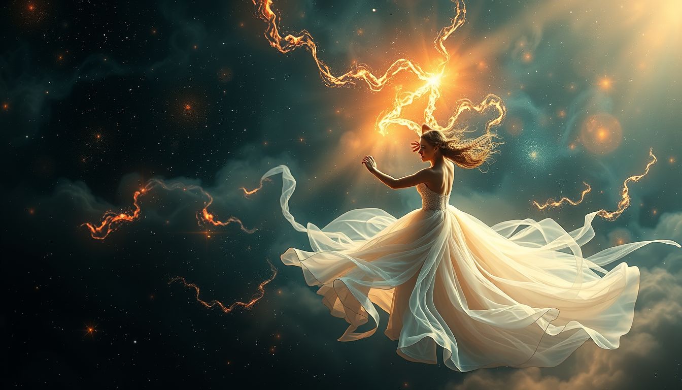 Im Ballkleid kämpfen symbolisiert innere Stärke trotz äußerer Eleganz.