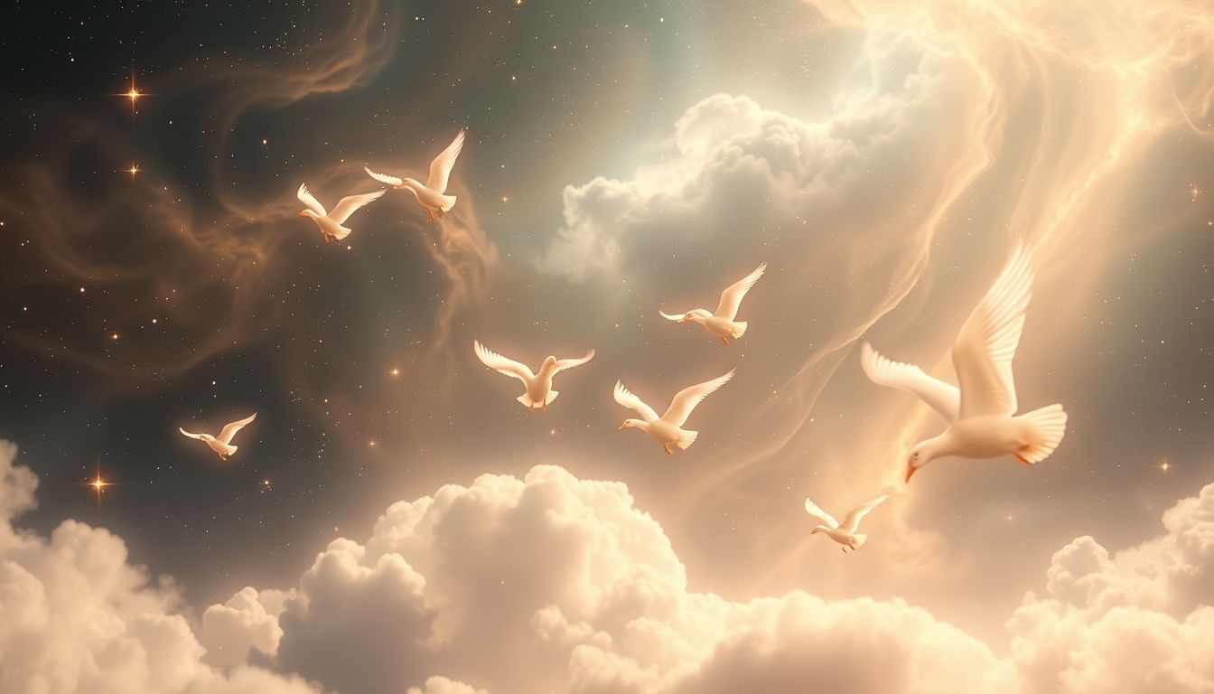 Das Zählen von 28 Gänsen symbolisiert Harmonie und Geduld.