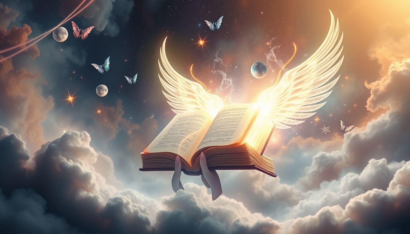 Ein Gebetbuch als Waffe symbolisiert spirituellen Kampf und innere Stärke.