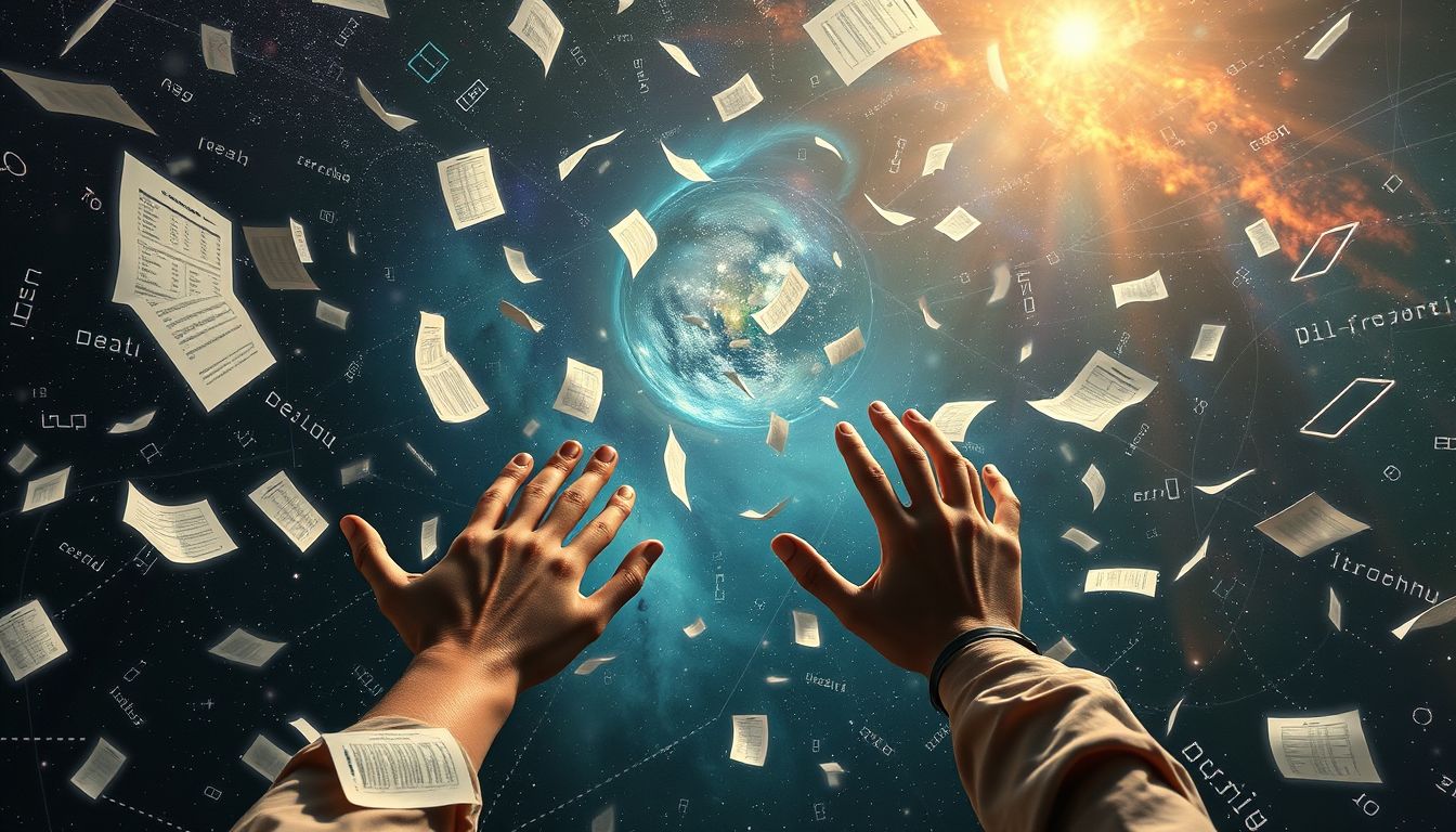 Endloses Abschreiben symbolisiert Stress und unerreichbaren Perfektionismus.