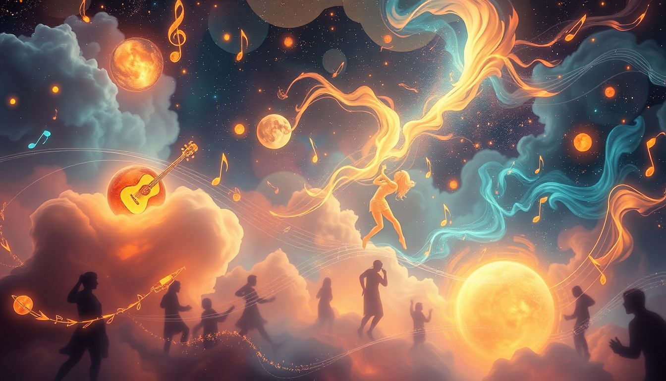 Ein Spelunken-Traum mit Musik symbolisiert Lebensfreude und Freiheit.