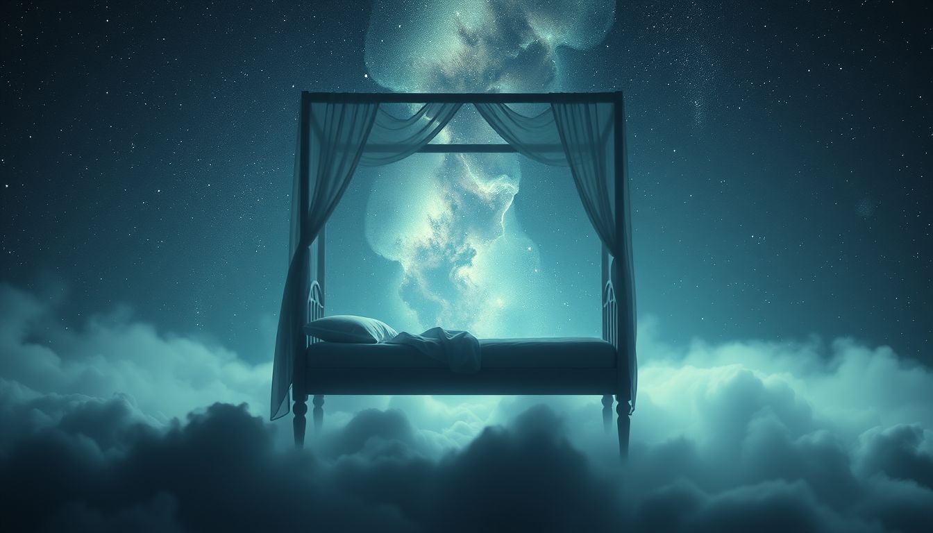 Ein leeres Himmelbett symbolisiert oft tiefe Einsamkeit und Verlust.