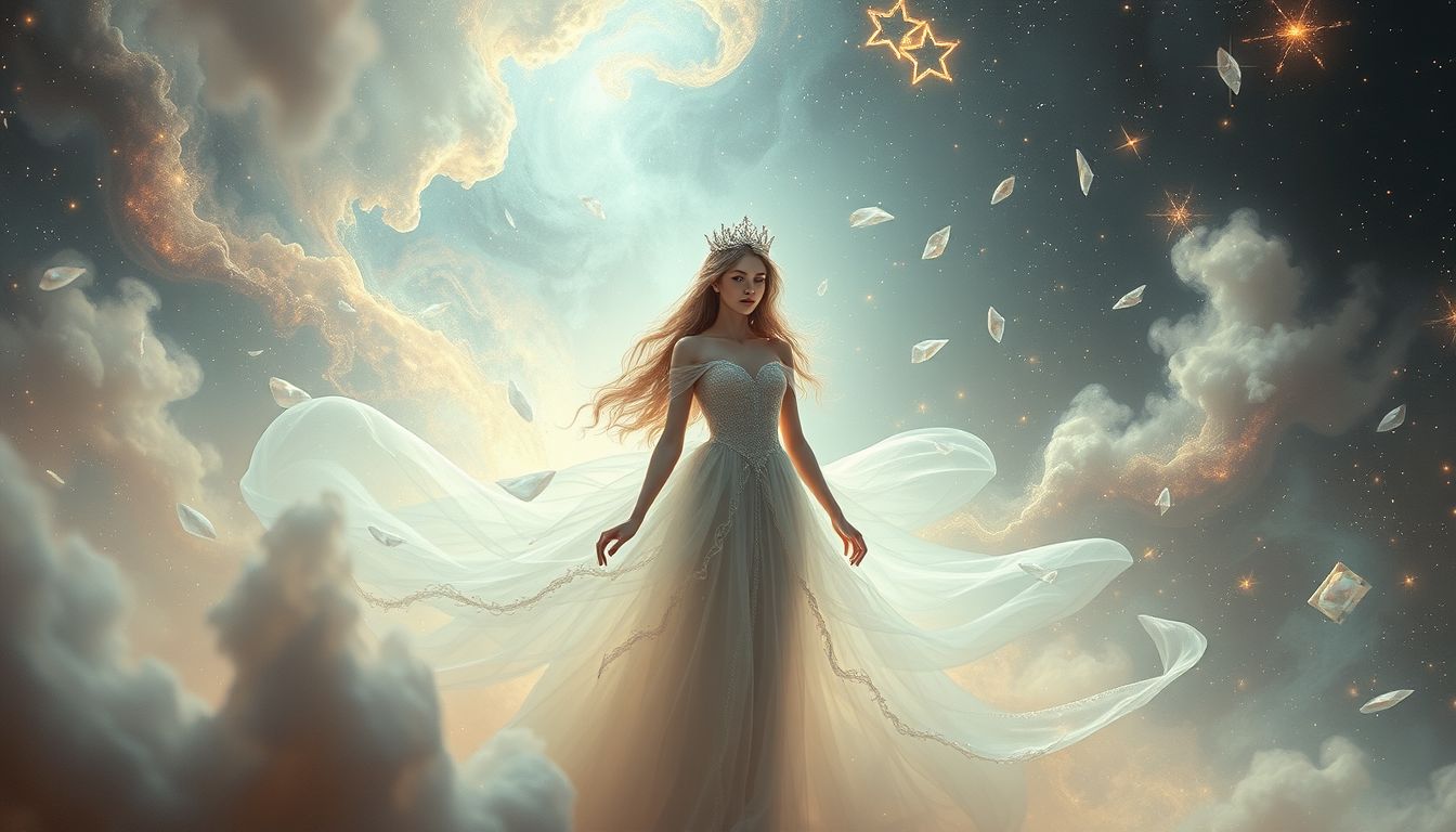 Eine Fürstin im Exil symbolisiert Verlust von Macht und Identität.