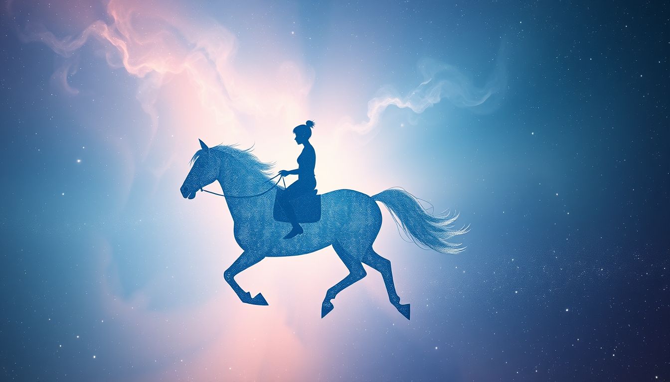 Alleine reiten symbolisiert Unabhängigkeit und Selbstvertrauen im Traum.