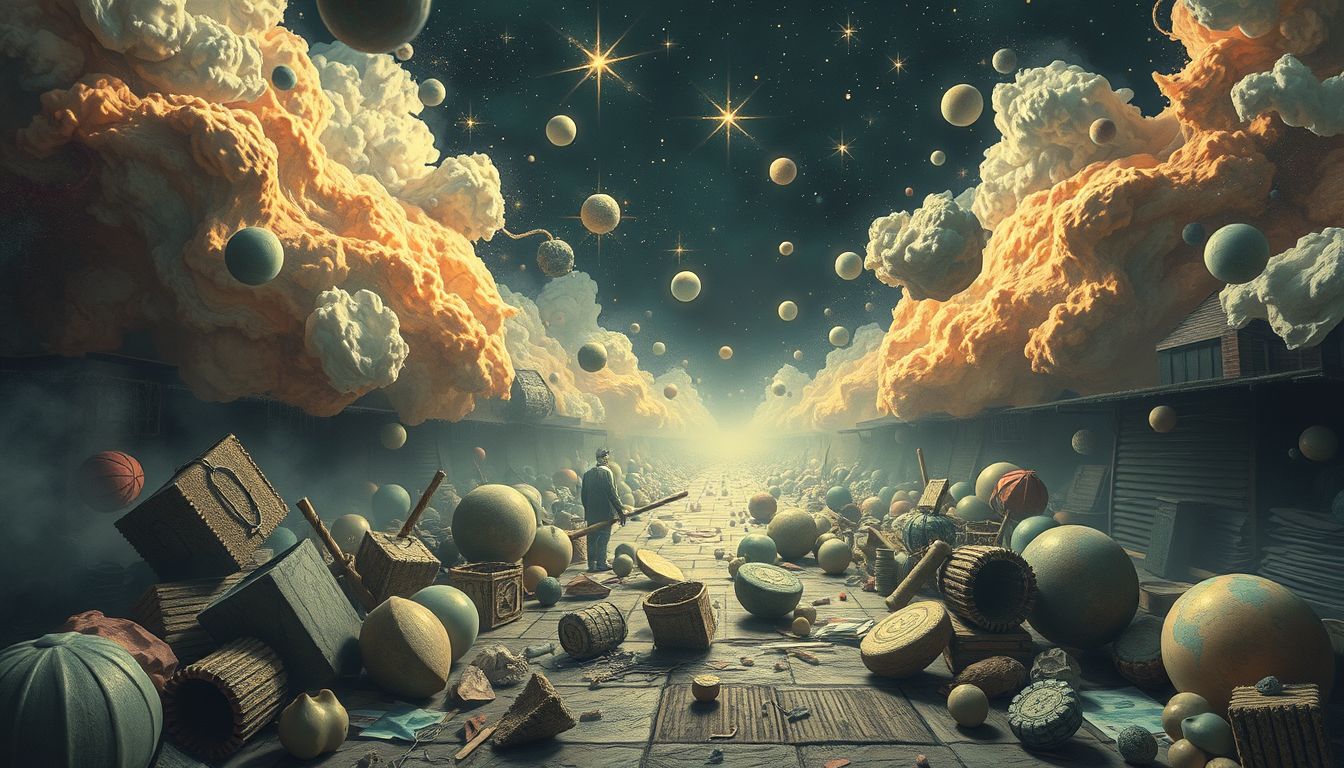 Unordentlicher Laden symbolisiert innere Verwirrung und Lebenschaos.