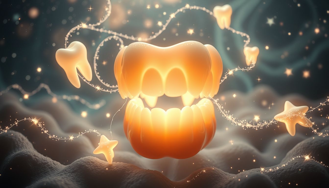 Zähne symbolisieren oft Sprachkraft und nonverbale Kommunikation im Traum.