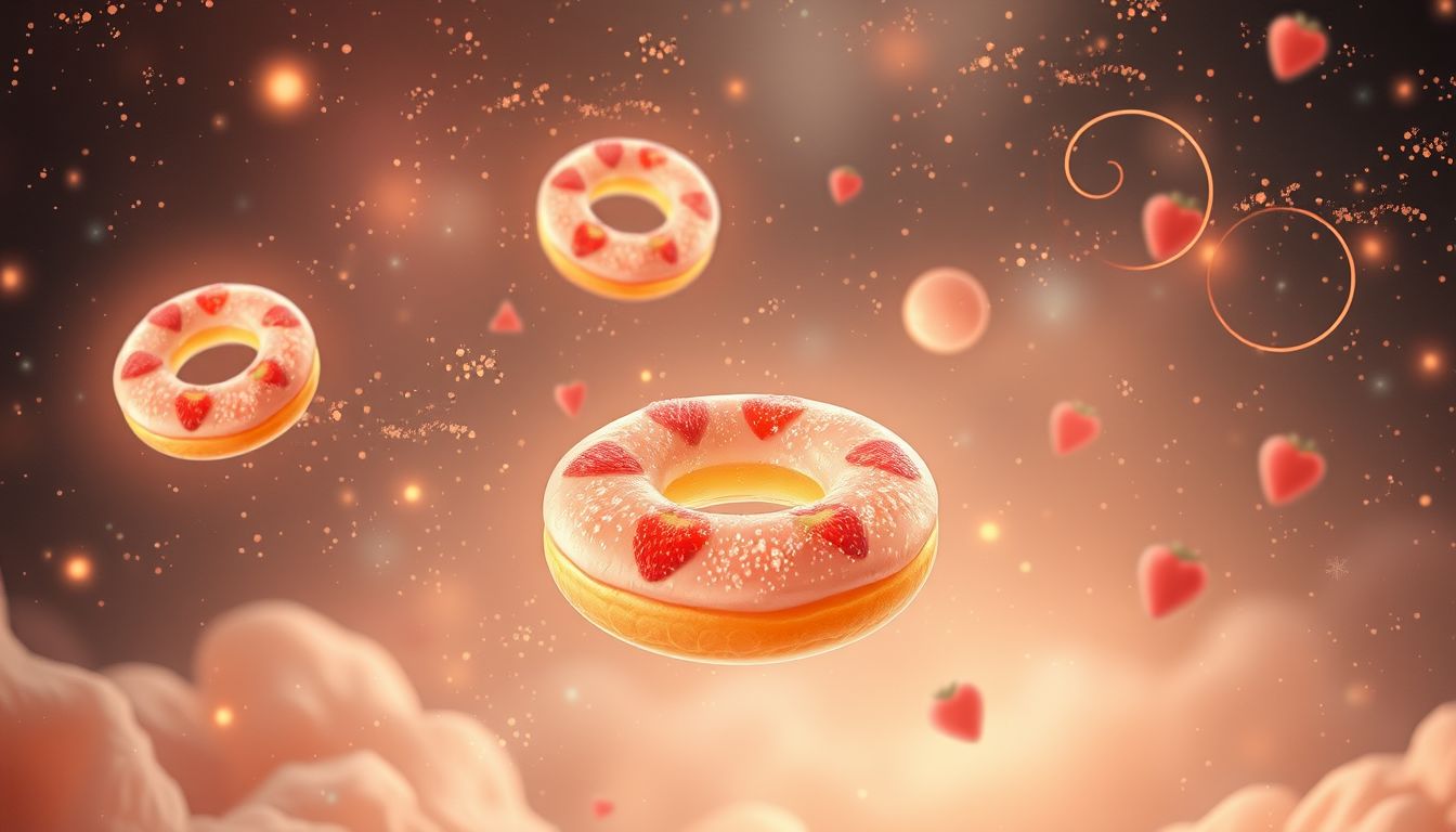 Donuts mit Erdbeere symbolisieren süße Liebe und romantische Momente.