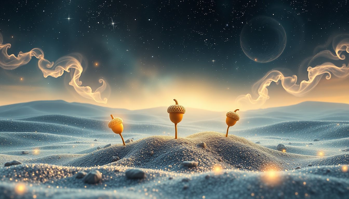 Das Pflanzen einer Eichel symbolisiert Wachstum, Geduld und Zukunft.