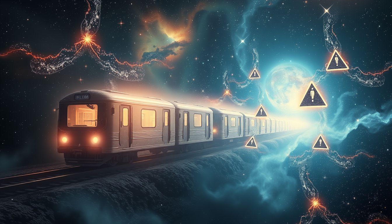 Ein Eilzug, der nicht hält, symbolisiert übersehene wichtige Warnsignale.