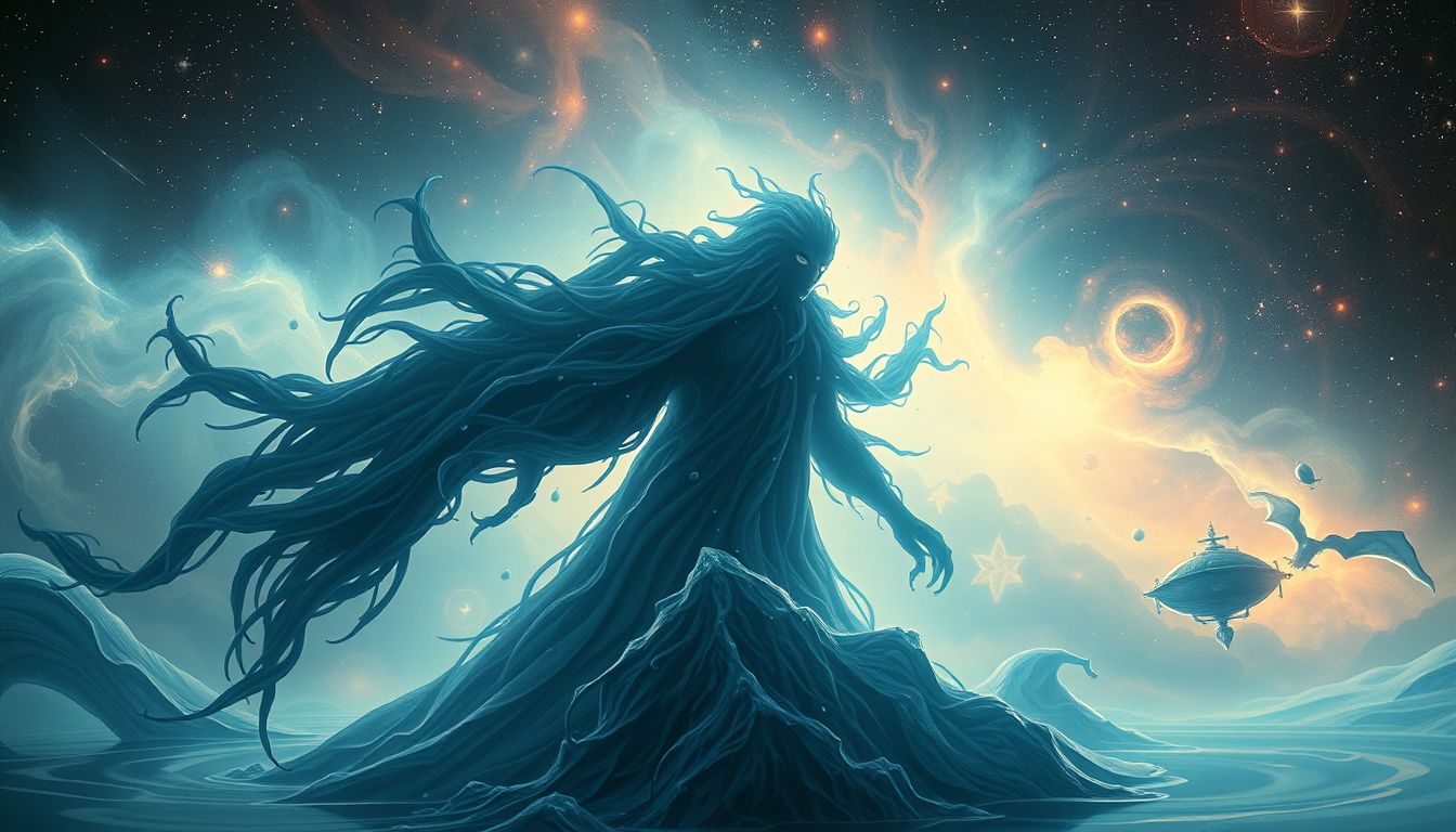 Ein bedrohlicher Wasserträger symbolisiert unterdrückte Ängste und Konflikte.