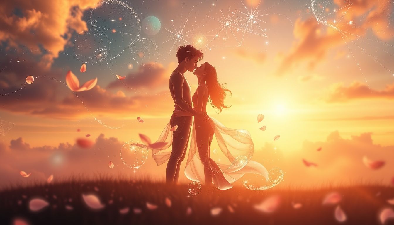 Ein Kuss bei Sonnenaufgang symbolisiert Hoffnung und neuen Lebensbeginn.