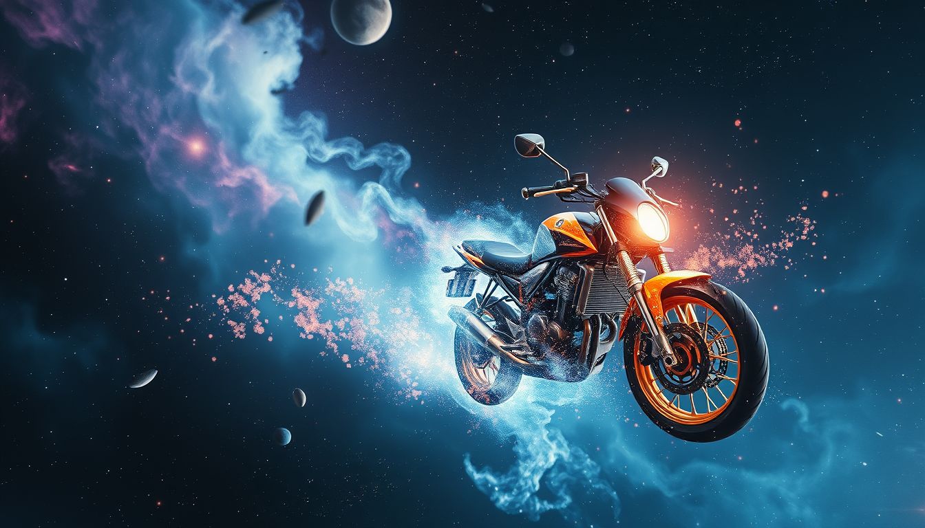 Kontrollverlust im Motorrad-Traum symbolisiert oft innere Ängste und Unsicherheiten.