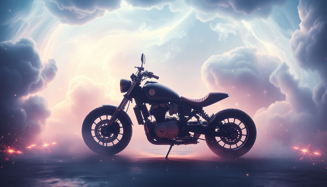 Ein ungenutztes Motorrad birgt kreative Freiheit und Abenteuerlust.