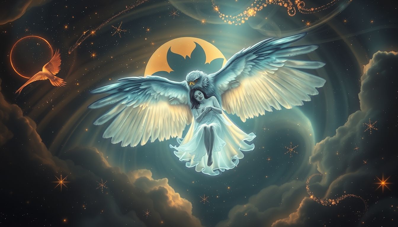 Ein Nachtfalke symbolisiert nächtlichen Schutz und innere Stärke.