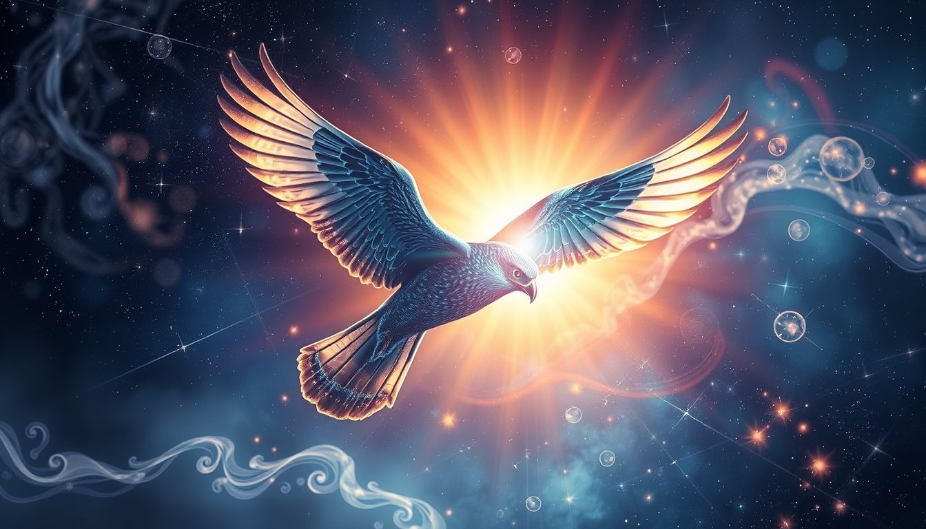 Ein Nachtfalke in der Sonne symbolisiert geistige Klarheit und Erleuchtung.