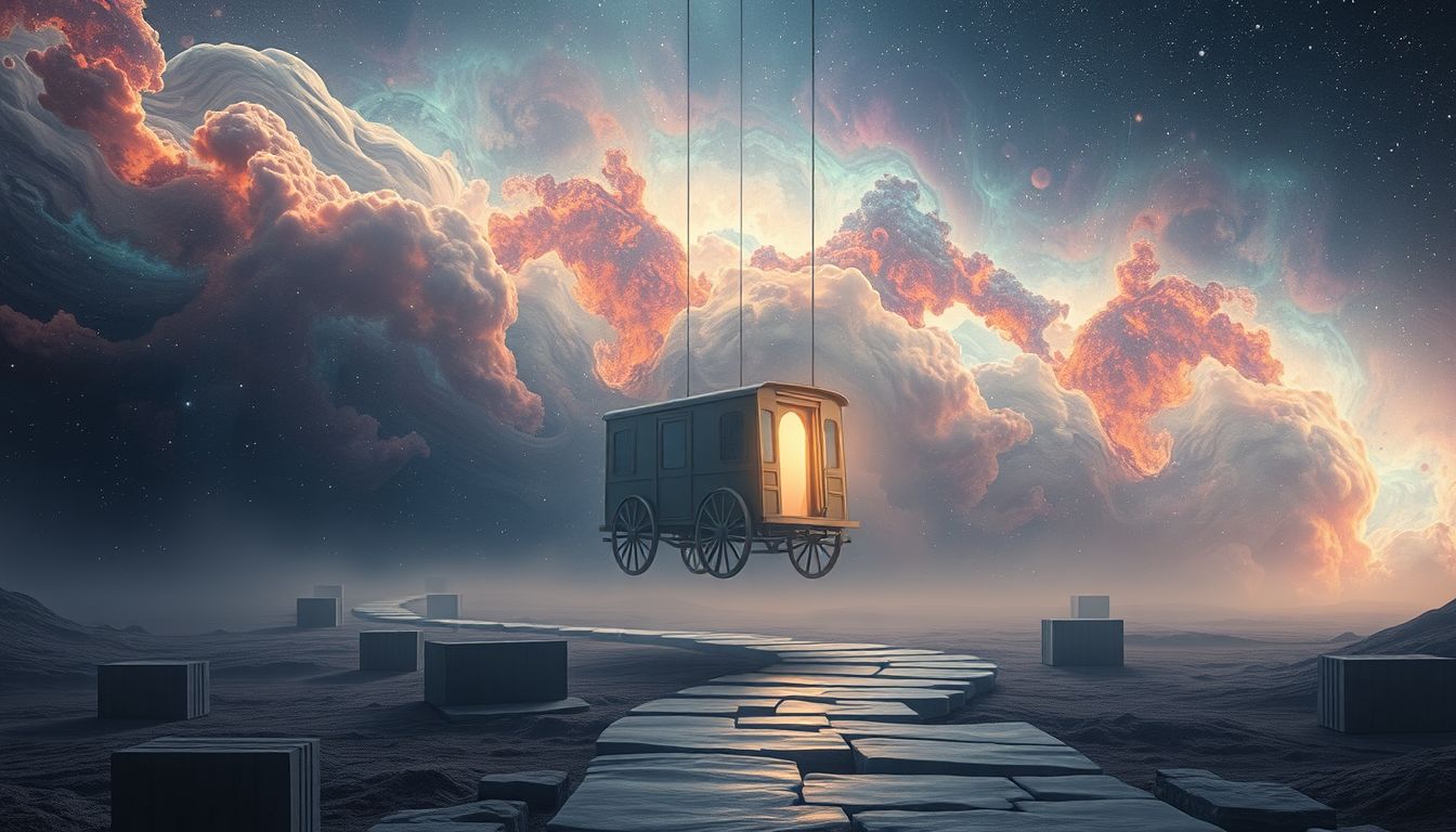 Ein stehender Fiaker symbolisiert festgefahrene Lebenssituationen und Blockaden.