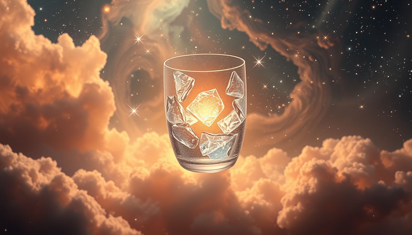 Ein repariertes Trinkglas symbolisiert Heilung und innere Stärke im Traum.