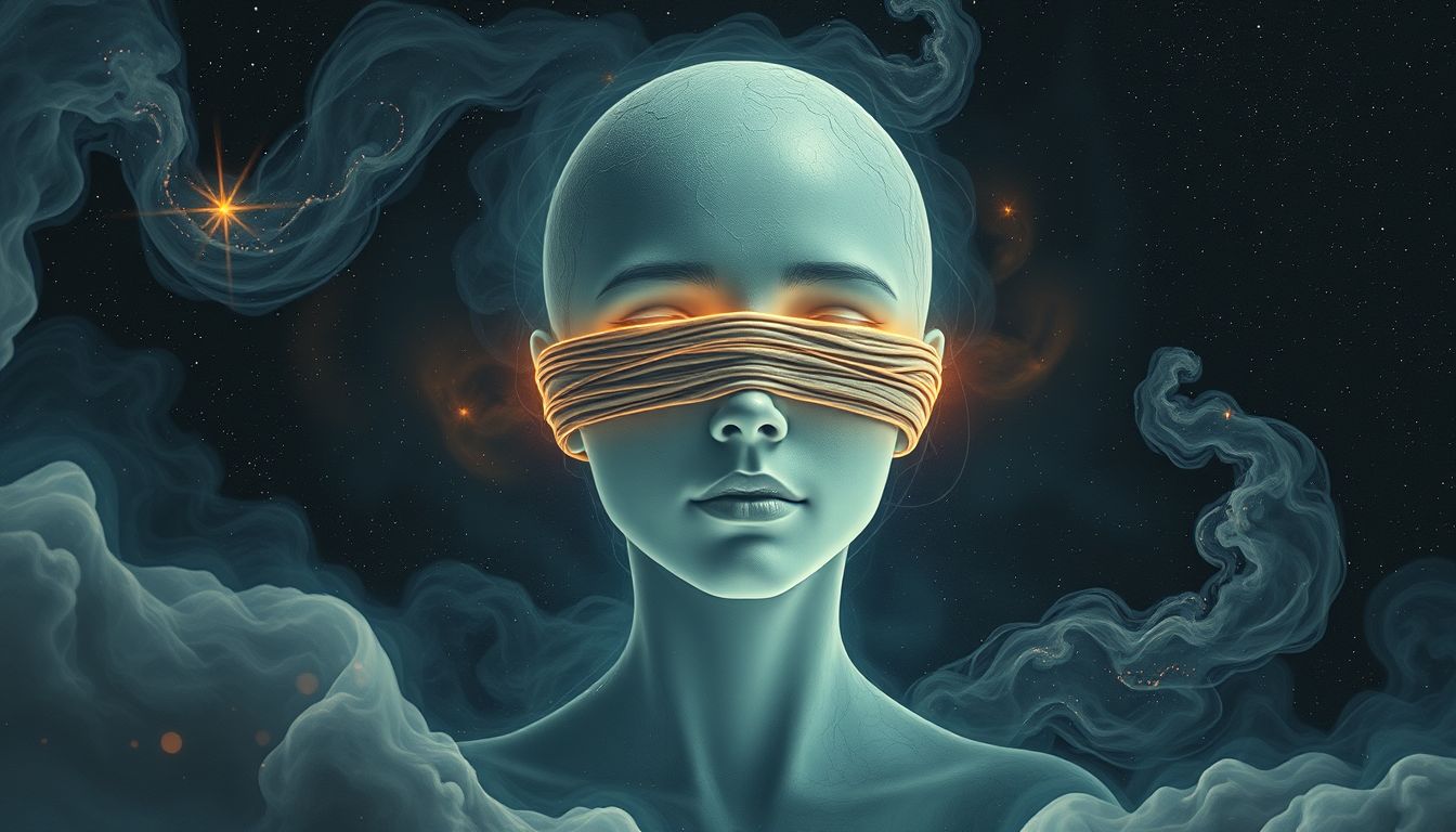 Ein zu enges Stirnband symbolisiert mentale oder emotionale Belastung.