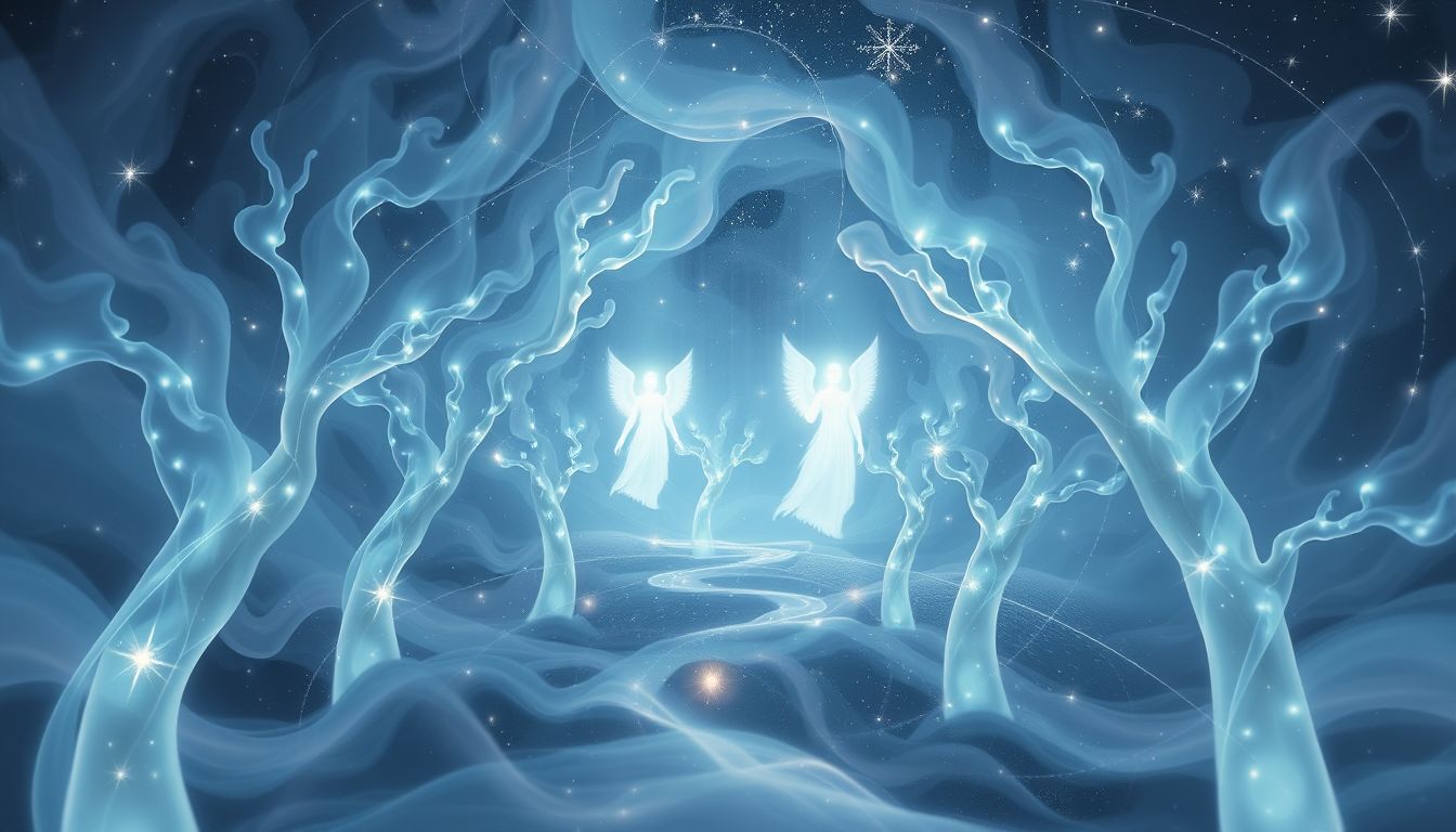 Göttliche Präsenz im Hain symbolisiert Schutz und schöpferische Kraft.