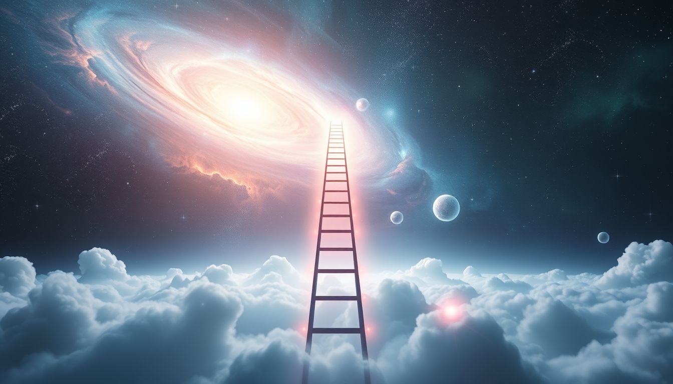 Eine Himmelsleiter symbolisiert den Aufstieg zur göttlichen Bewusstheit.