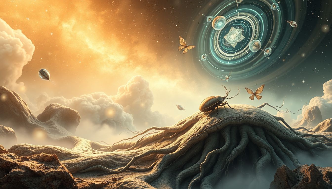 Klopfkäfer symbolisieren in Träumen Stabilität und tiefe Verwurzelung.