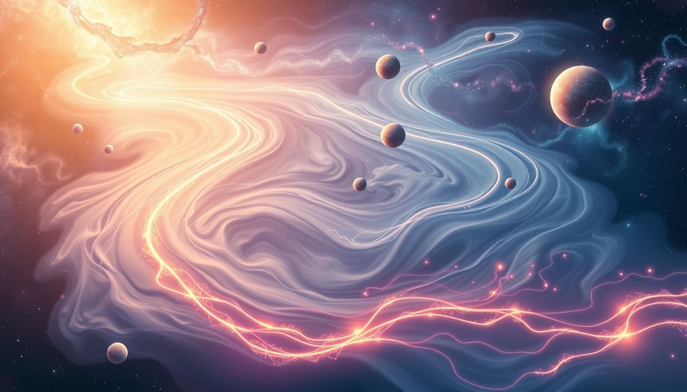 Die krumme Linie symbolisiert den unvorhersehbaren Fluss der Zeit.