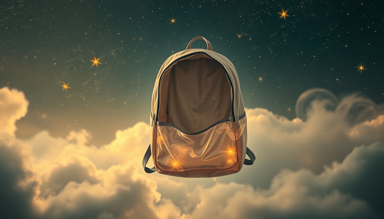 Ein leerer Rucksack symbolisiert oft innere Leere und Mangel.