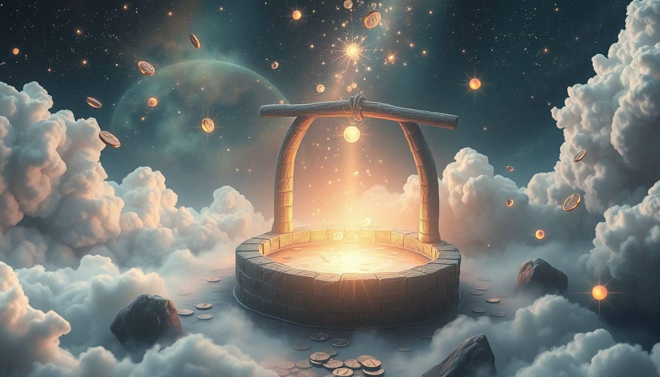 Ein Penny im Brunnen symbolisiert verborgene Wünsche und Hoffnungen.