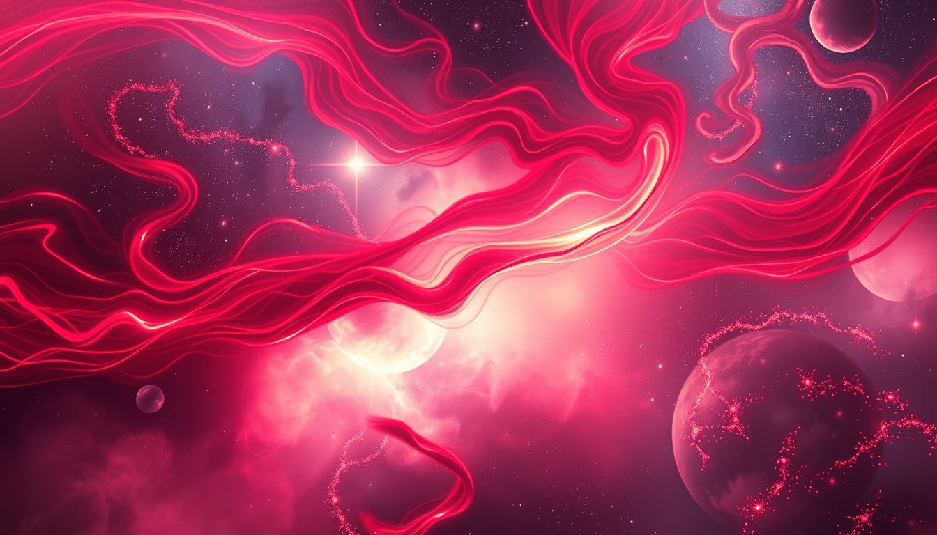 Rotes Nordlicht im Traum symbolisiert kraftvolle Leidenschaft und innere Energie.