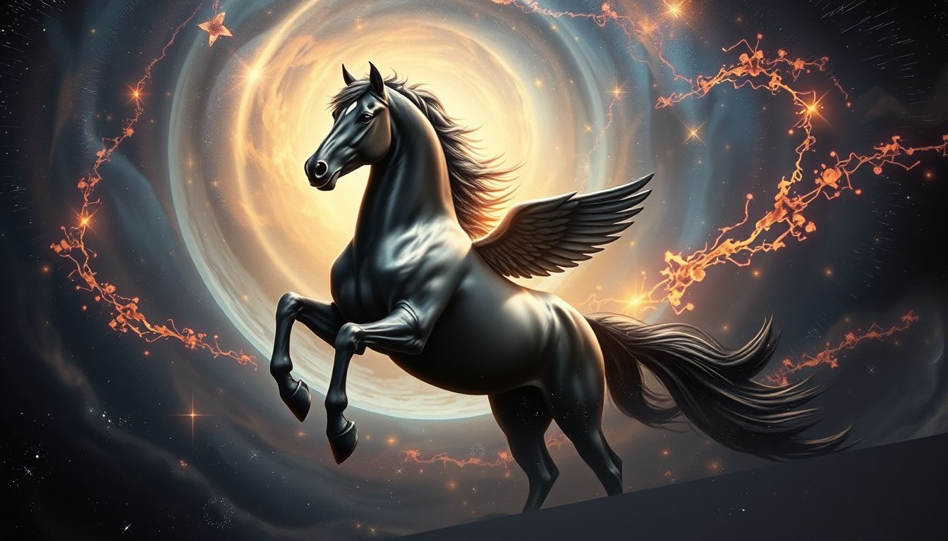 Ein schwarzes Pferd symbolisiert oft verborgene innere Stärke und Dominanz.