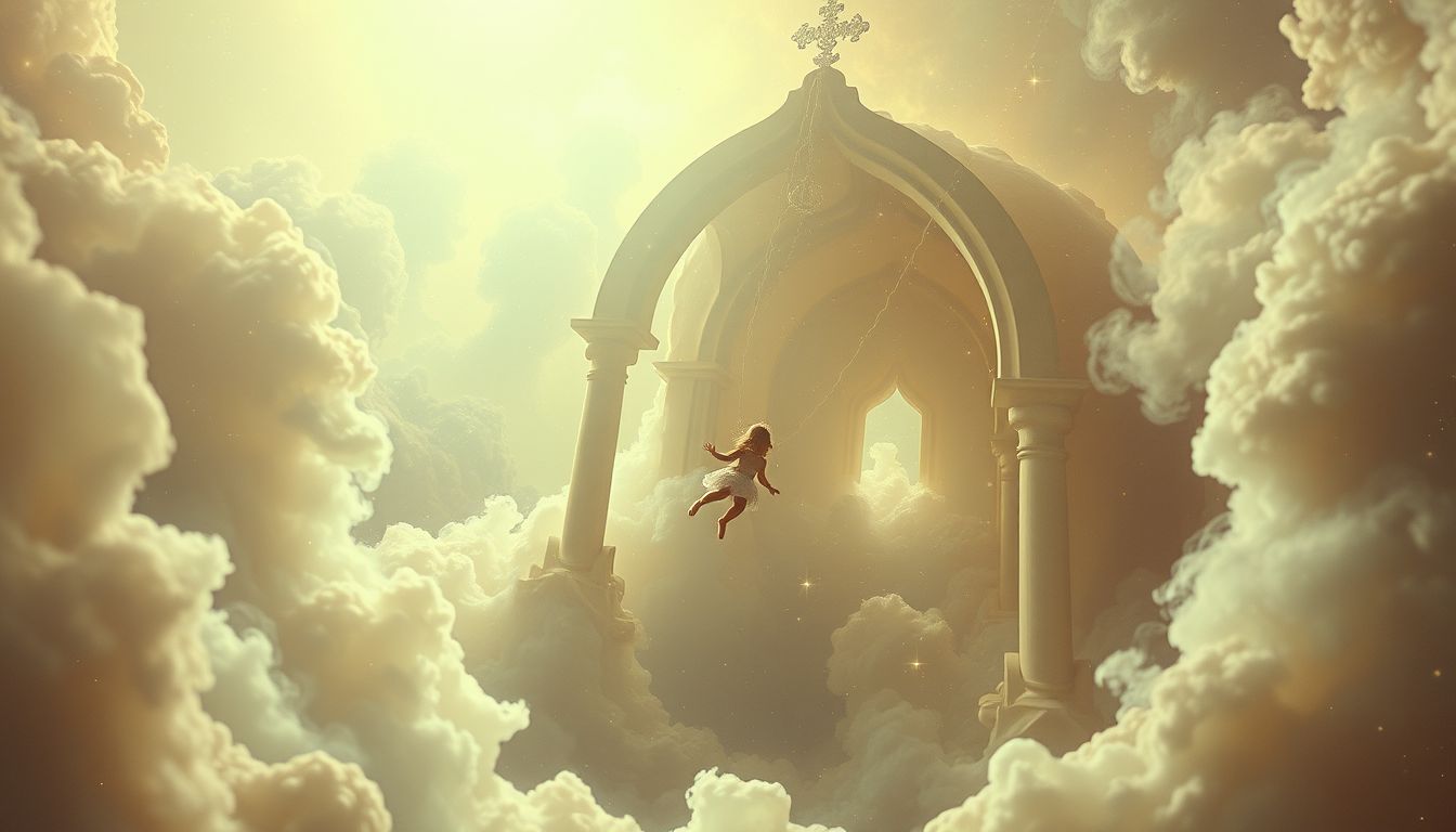 Ein fallender Chorknabe symbolisiert verlorene Unschuld und Zweifel.