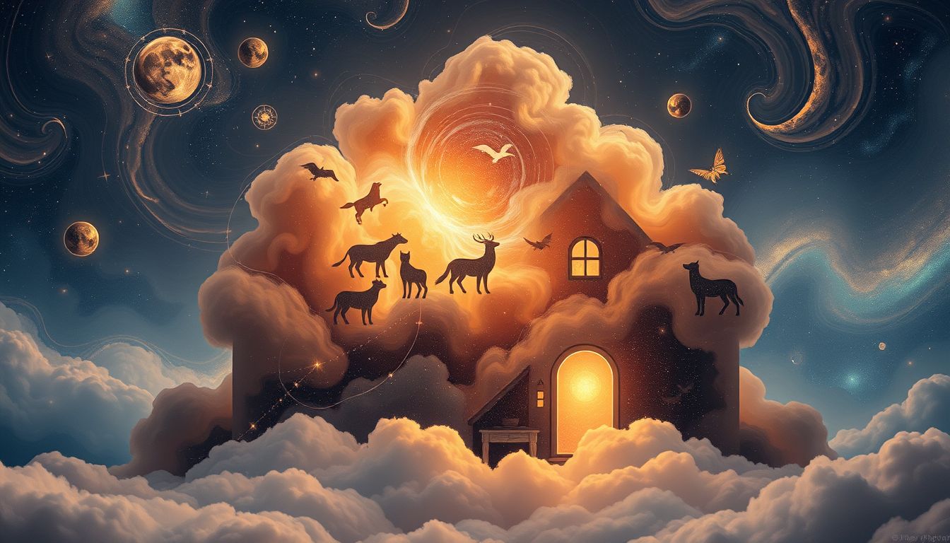 Ein Haus voller Tiere symbolisiert vielseitige innere Gefühle und Instinkte.