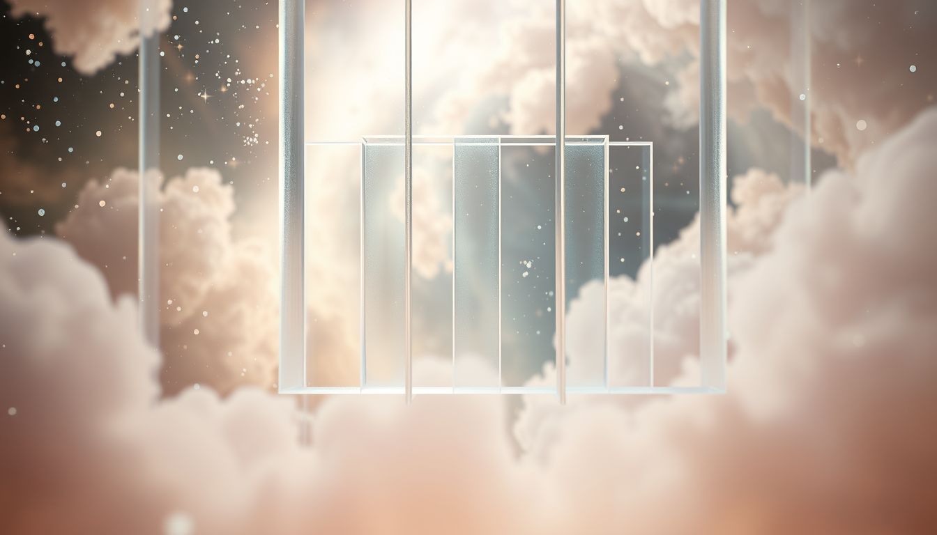 Durch Gitterstäbe hindurchsehen symbolisiert unerklärte innere Blockaden.