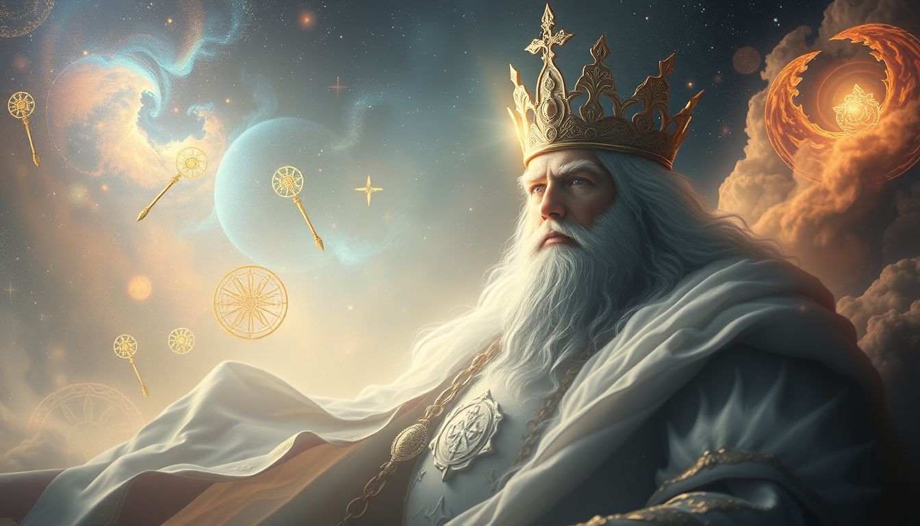 Ein Patriarch als König symbolisiert Macht und autoritäre Führung.