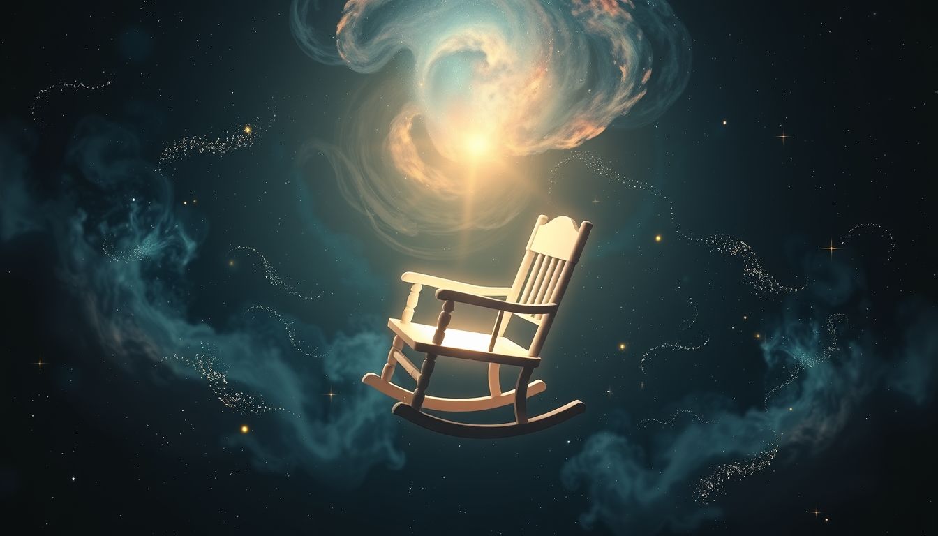 Ein Schaukelstuhl für ein Kind symbolisiert Geborgenheit und Wachstum.