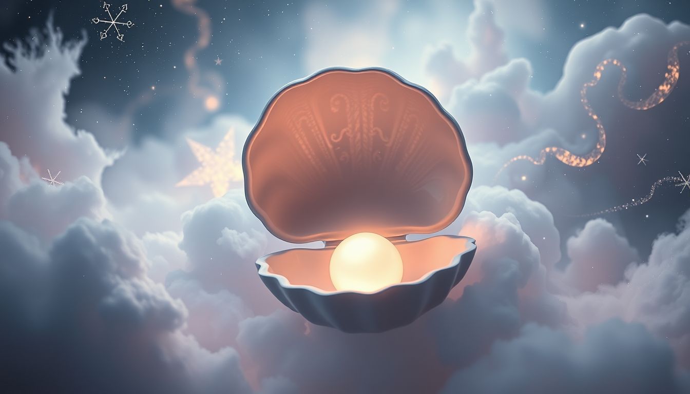 Eine Perle in Muschel symbolisiert unerwarteten inneren Wert und Glück.