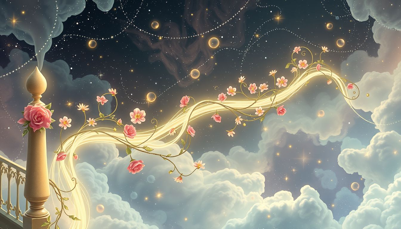 Eine mit Blumen bewachsene Reeling symbolisiert Wachstum und Leben.